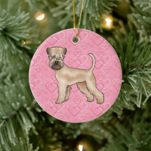 Soft-Coated Wheaten Terrier Hund Liebe Herz Muster Keramik Ornament