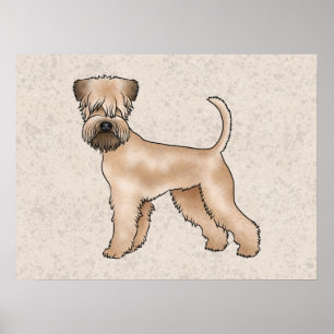 Soft-Coated Wheaten Terrier Hund steht auf Beige Poster