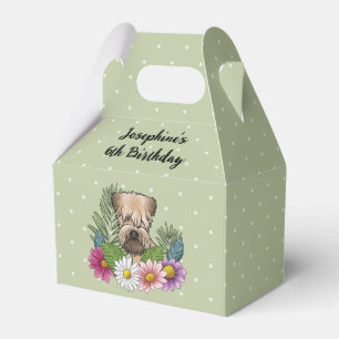 Soft-Coated Wheaten Terrier mit Blumen Geburtstag Geschenkschachtel