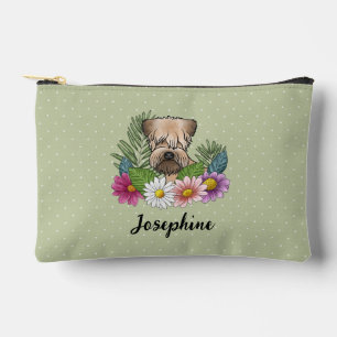 Soft-Coated Wheaten Terrier mit Blumen und Namen Zubehörtasche