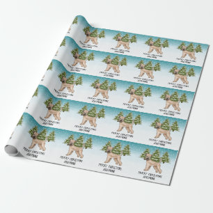Soft-Coated Wheaten Terrier Schneeiger Winterwald Geschenkpapier
