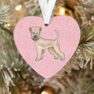 Soft-Coated Wheaten Terrier Süßer Hund Auf Rosa Ornament