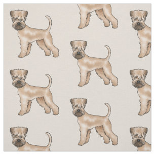 Soft-Coated Wheaten Terrier Süßer Hund Muster Beig Stoff