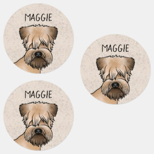 Soft-Coated Wheaten Terrier Süßer Hundekopf und Te Etiketten