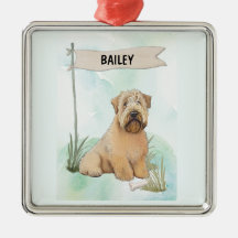 Soft Coated Wheaten Terrier Watercolor Personalize