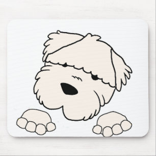 Soft Coated Wheten Terrier Peeking Mousepad