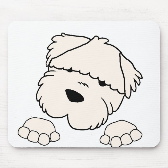 Soft Coated Wheten Terrier Peeking Mousepad (Vorne)