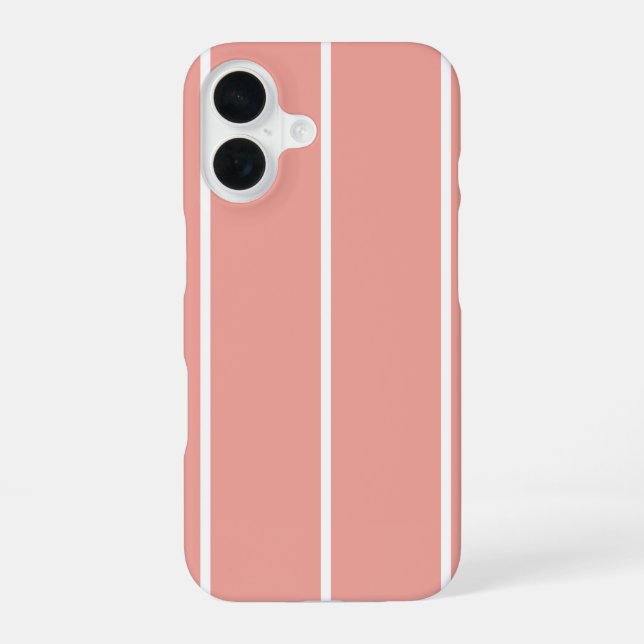 Soft Color Vertical Stripe Pattern Design iPhone 16 Hülle (Rückseite)