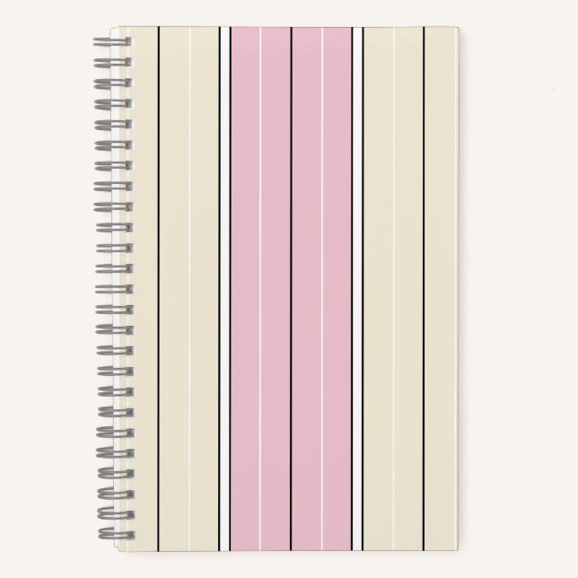 Soft Color Vertical Stripe Pattern Design Notizbuch (Vorderseite)