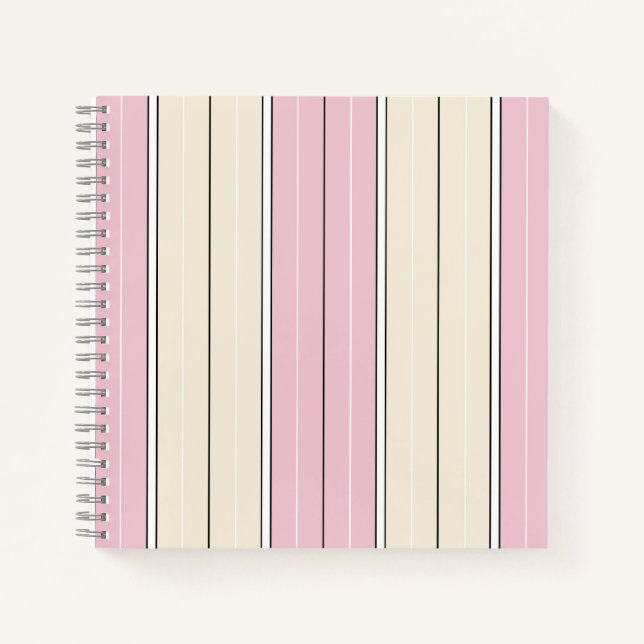 Soft Color Vertical Stripe Pattern Design Notizbuch (Vorderseite)