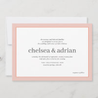 Soft Coral Border Einladungen für Hochzeiten