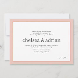 Soft Coral Border Einladungen für Hochzeiten