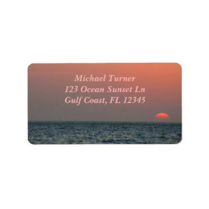 Soft Coral Sunset Friedlich Ocean Florida Golf Adressaufkleber