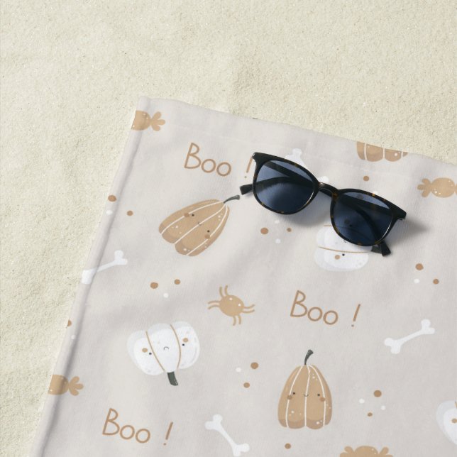 Soft Cosy Halloween Pattern Beach Handtuch (Beispiel)