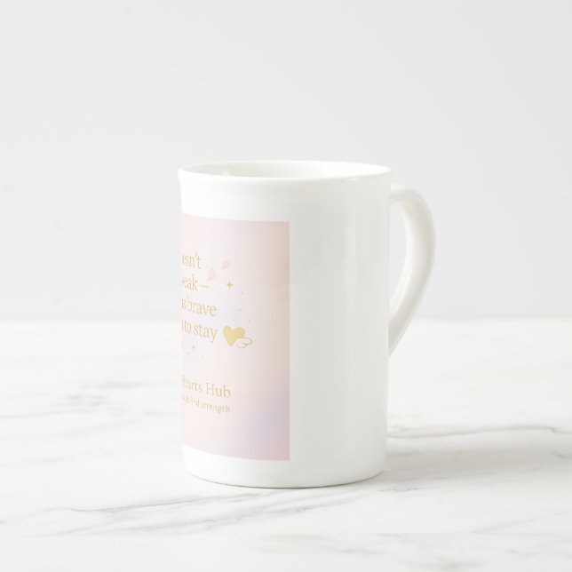 Soft Courage – Pastel Inspirational Mug Prozellantasse (Vorderseite Rechts)