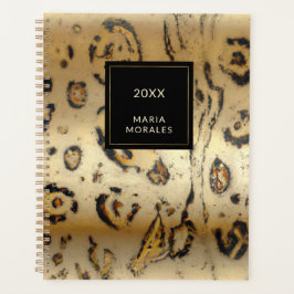 Soft Cream und BlackAbstract Leopard Print Planner Planer