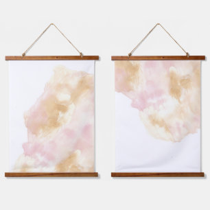 Soft Creme abstrakte Wasserfarbe Wandteppich Mit Holzrahmen