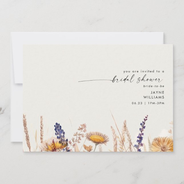Soft Creme Swash Fall Foliage Brautparty Einladung (Vorderseite)