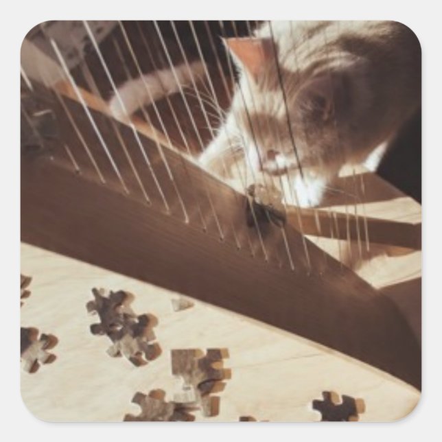 Soft Curiosity Quadratischer Aufkleber (Vorderseite)