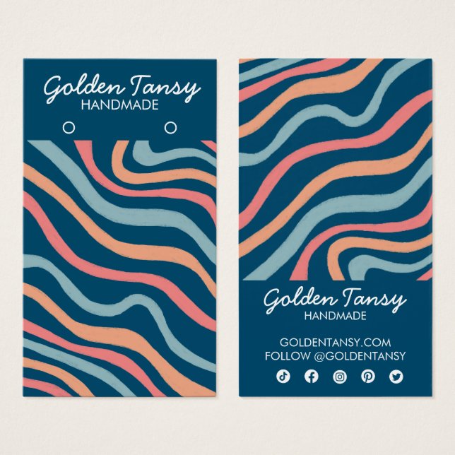 Soft Curves Blue Earring Juwelier Display Card (Vorne & Hinten)