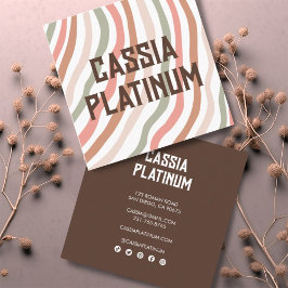 Soft Curves erdig neutrales Minimalistisches Sozia Quadratische Visitenkarte