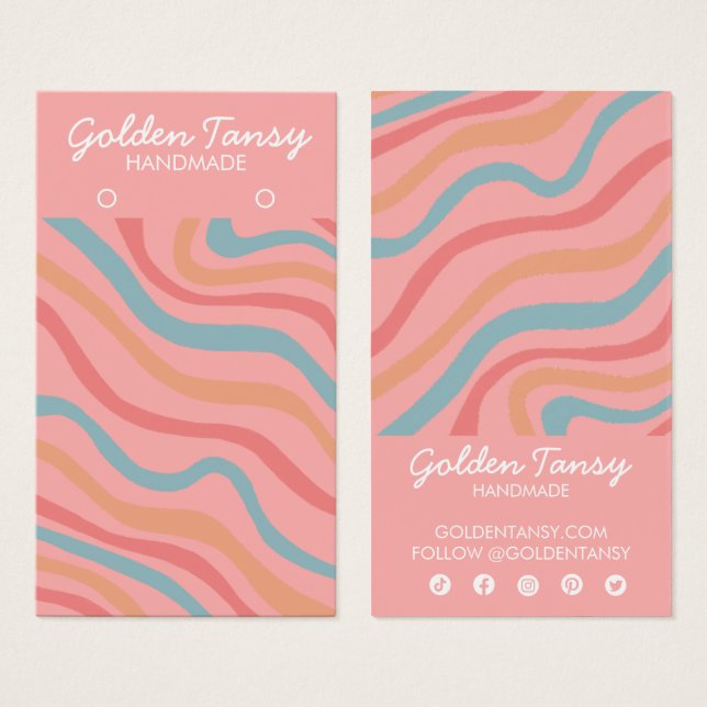 Soft Curves Pink Earring Juwelier Display Card (Vorne & Hinten)