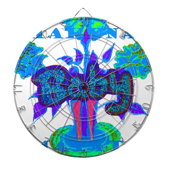 Soft Cyan Blue Blume Art: Eine Baby's Touch. Dartscheibe (vorne)