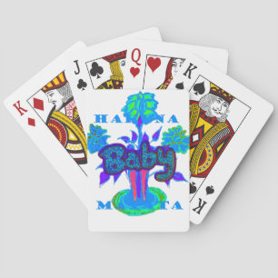 Soft Cyan Blue Blume Art: Eine Baby's Touch. Spielkarten