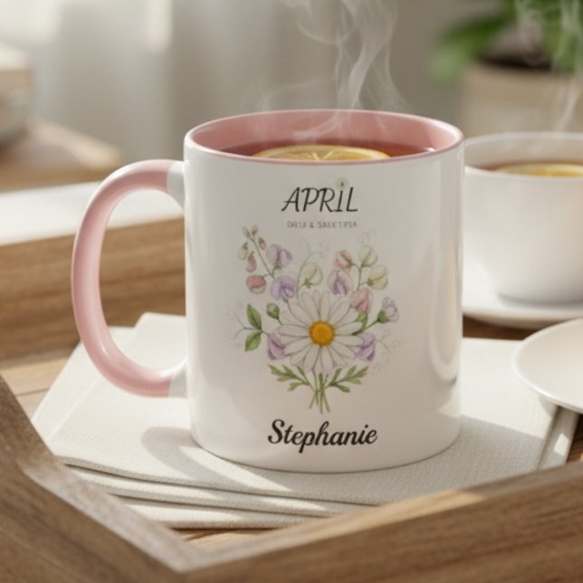 Soft Daisy Birth Flower – Personalized April Gift Tasse (Soft Daisy Birth Flower – Personalized April Gift)