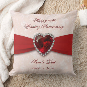 Soft Damask 40th Wedding Anniversary Kissen