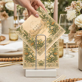 Soft Desert Wildflowers Baby Shower Serviette