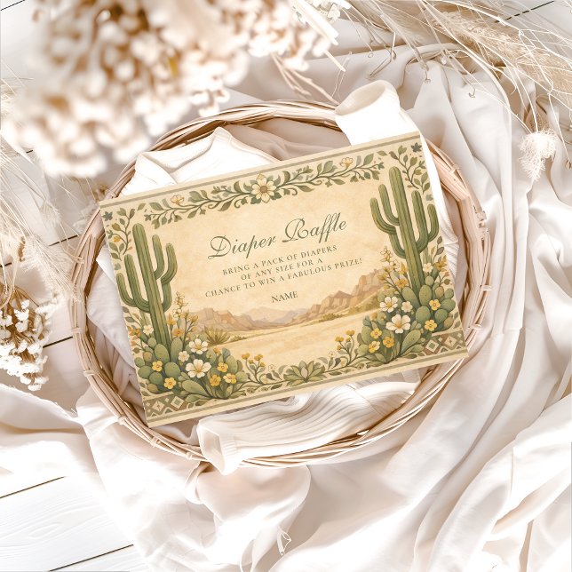 Soft Desert Wildflowers Diaper-Raffle  Begleitkarte (Von Creator hochgeladen)