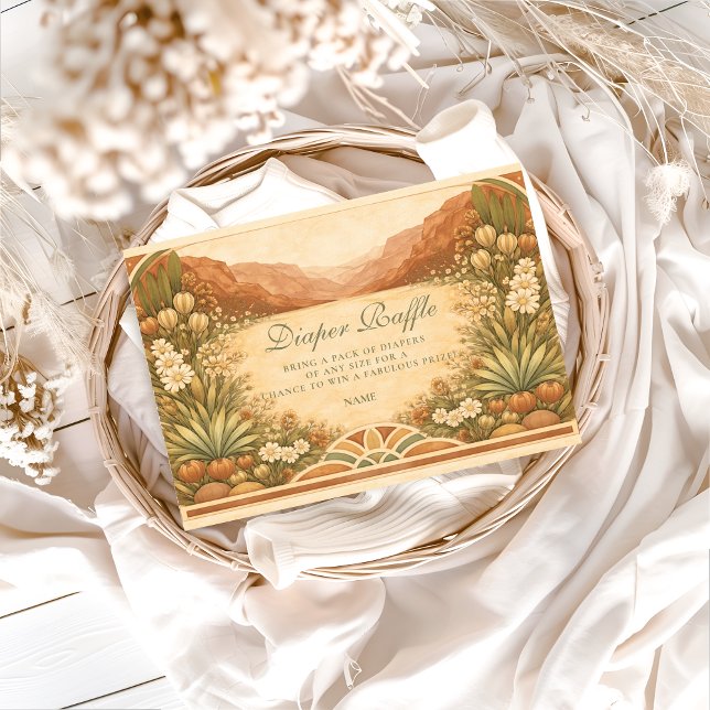Soft Desert Wildflowers Diaper-Raffle  Begleitkarte (Von Creator hochgeladen)