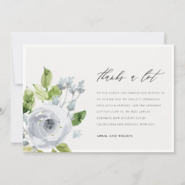 Soft Dusky Blue Watercolor Floral Vielen Dank Dankeskarte