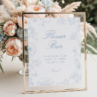 Soft Dusty Blue Chinoiserie Blume Bar