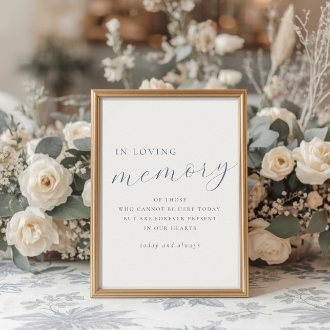 Soft Dusty Blue In Loving Memory Wedding Sign Poster (Von Creator hochgeladen)