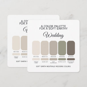 Soft Earth Hochzeitsfarbpalette Karte