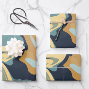 Soft Earthy Wirbel in ruhigen Tones Geschenkpapier Set