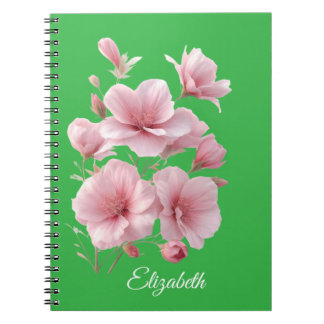 Soft Elegant Pink Floral Personalized Notizblock