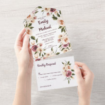 Soft Elegante Rose Burgundy Cream Frame