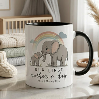 Soft Elephant Mom Baby First Mothers Day Calm Love Tasse