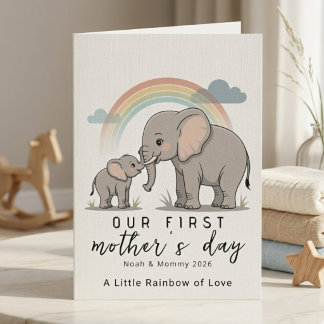 Soft Elephant Mom Baby First Mothers Day Love Karte
