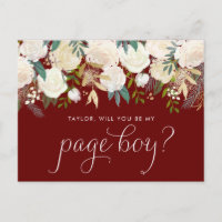 Soft Elfenbein Blume rot werden Sie meine Page Boy