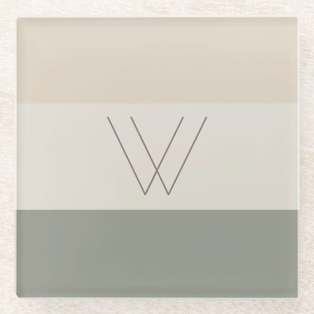 Soft Evergreen, Off White, Tan & Brown Glasuntersetzer (Vorderseite)