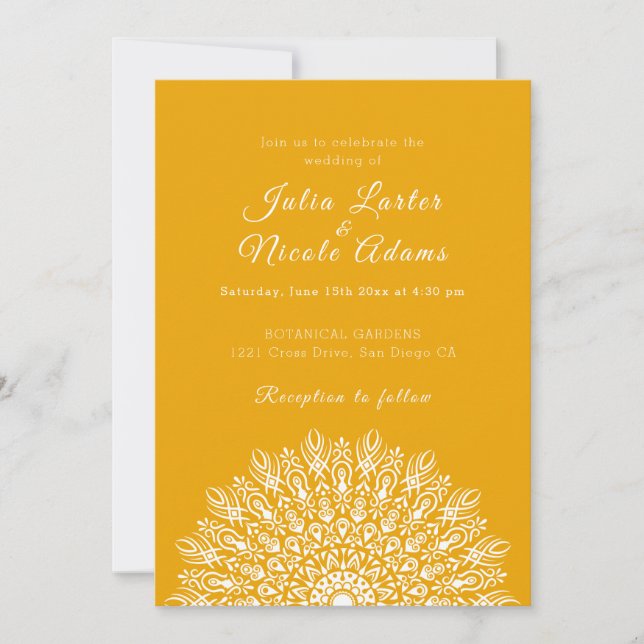 Soft Feather Dry Pampas Grass Mandala Wedding Einladung (Vorderseite)