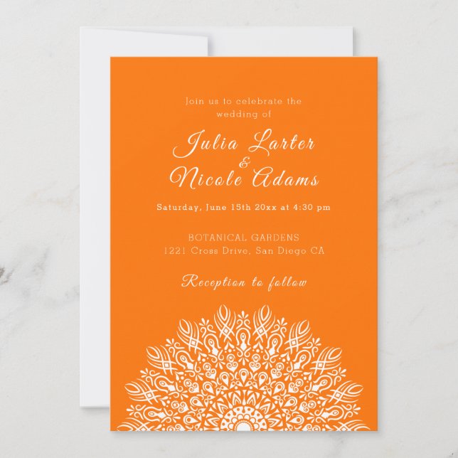 Soft Feather Dry Pampas Grass Mandala Wedding Einladung (Vorderseite)