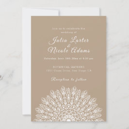 Soft Feather Dry Pampas Grass Mandala Wedding Einladung