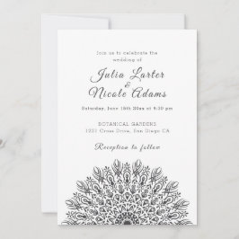 Soft Feather Dry Pampas Grass Mandala Wedding Einladung