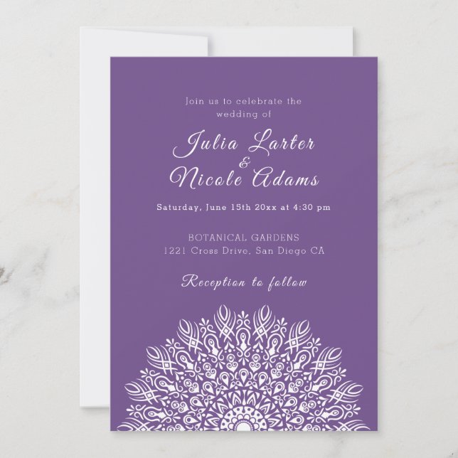 Soft Feather Dry Pampas Grass Mandala Wedding Einladung (Vorderseite)
