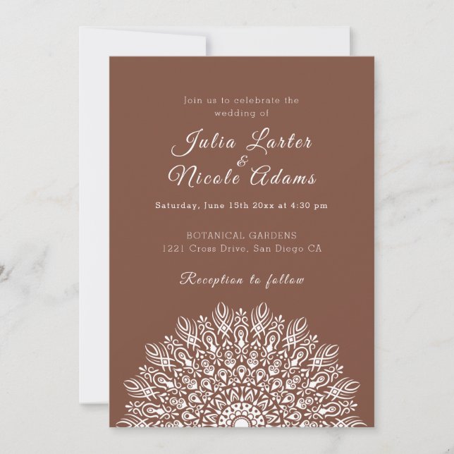 Soft Feather Dry Pampas Grass Mandala Wedding Einladung (Vorderseite)